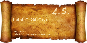 Lebó Sára névjegykártya