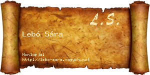 Lebó Sára névjegykártya