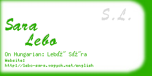 sara lebo business card